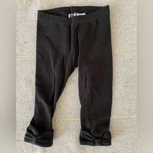 Janie & Jack Black Leggings with Bow detailing at the ankle